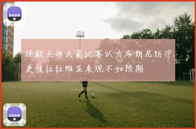 杨毅点评火箭比赛认为布朗尼防守更佳拉拉维亚表现不如预期
